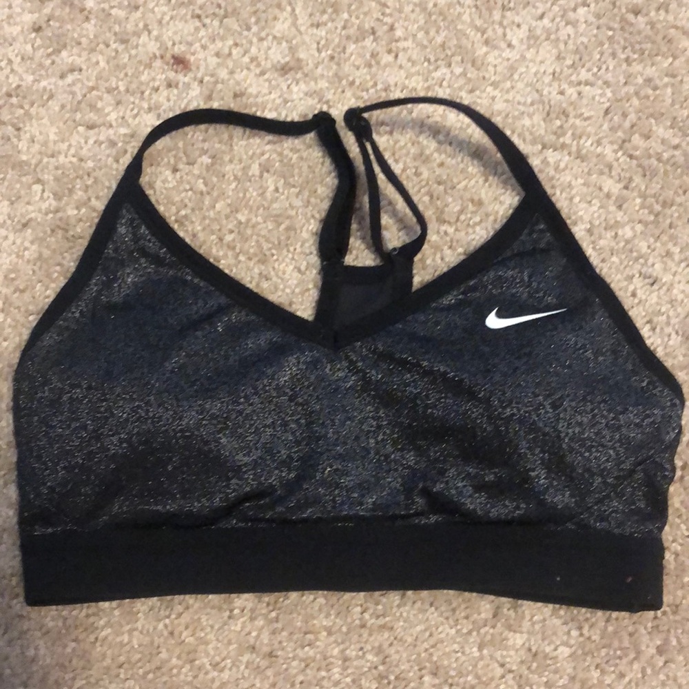 Black sparkly sports bra